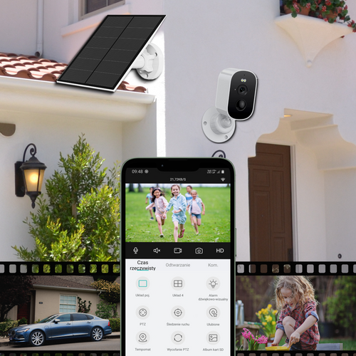 Bezprzewodowa Zewnętrzna Kamera WiFi Na Baterie 4MPX Alarm Detekcja +Solar EUROLOOK K-14