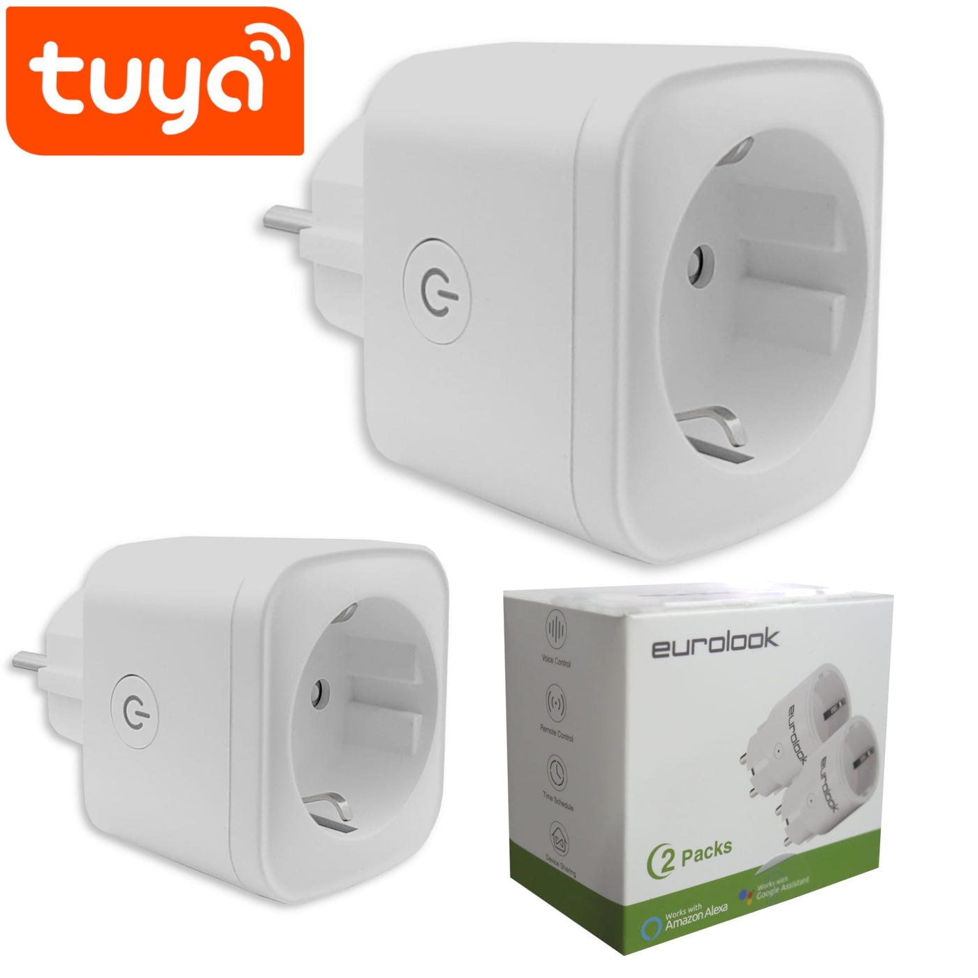 INTELIGENTNE GNIAZDKO WI-FI TUYA DO 16A EUROLOOK EU-3 - 2szt.