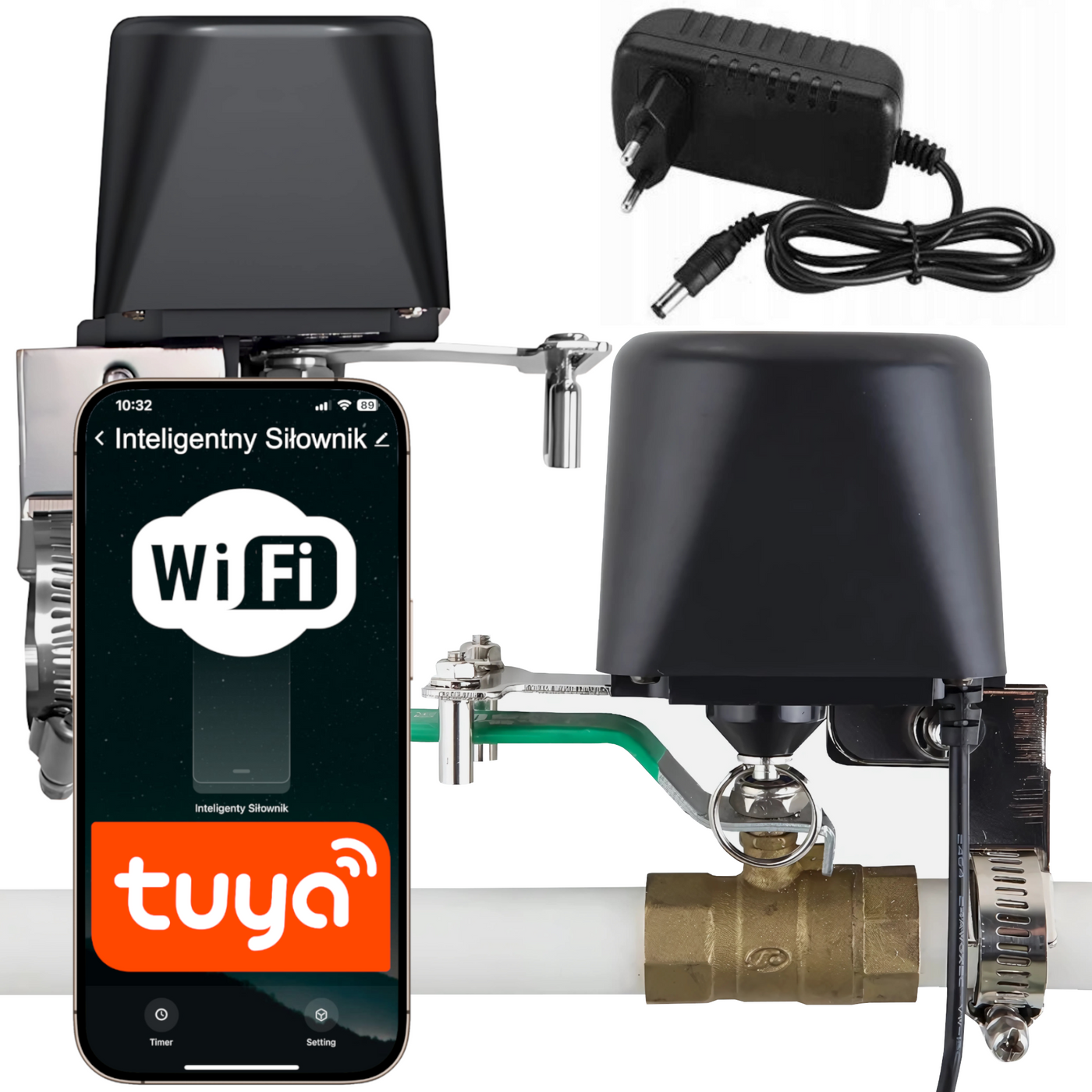 Inteligentny Siłownik Do Zaworu Wody Gazu Zawór TUYA Smart Smartlife WiFi