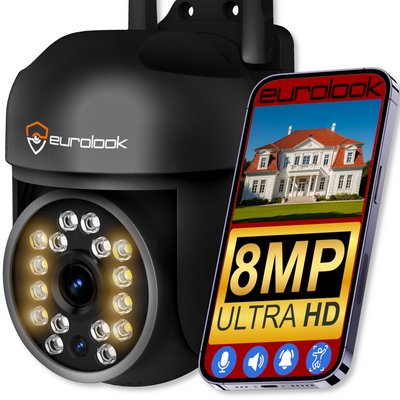 Bezprzewodowa Obrotowa Kamera IP WiFi 8MPx 4K UHD EUROLOOK ZC-07B
