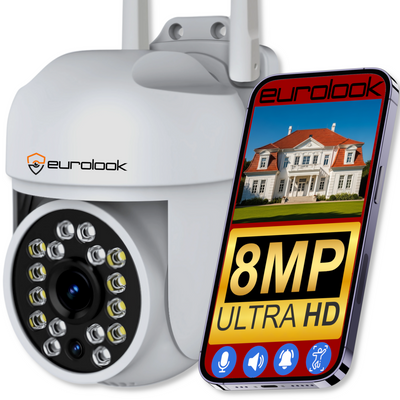 Bezprzewodowa Obrotowa Kamera IP WiFi 8MPx 4K UHD EUROLOOK ZC-07W