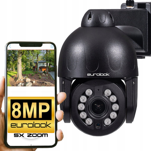 Obrotowa Kamera IP Wi-Fi 8MP 5x ZOOM EUROLOOK EDW-8027OB