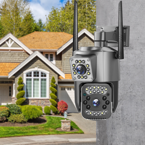 Podwójna Bezprzewodowa Kamera IP WiFi Zewnętrzna Obrotowa 4MPX EUROLOOK V-44 Pro