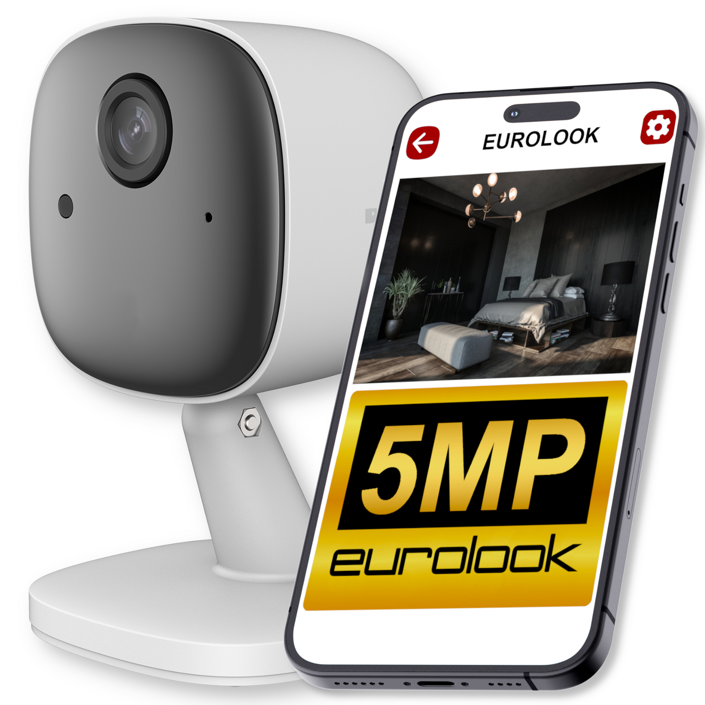 Kamera IP WiFi 5MPX QHD Elektroniczna Niania Monitoring Domu Sklepu Biura EUROLOOK ZC-03
