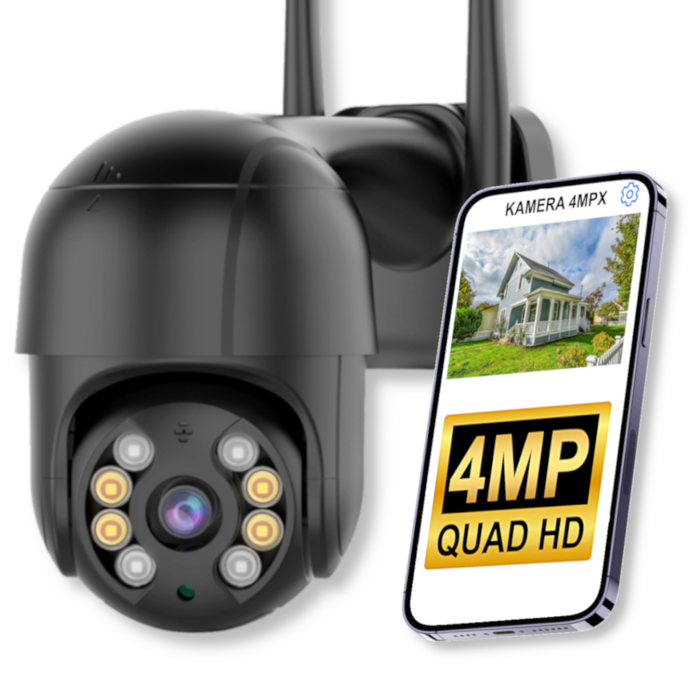 Bezprzewodowa Zewnętrzna Kamera IP WiFi 4MPx EUROLOOK Q8