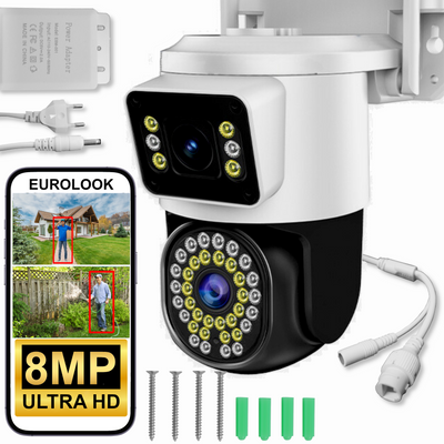 Bezprzewodowa Zewnętrzna Podwójna Kamera WiFi 8MP EUROLOOK ZC-02 Dual